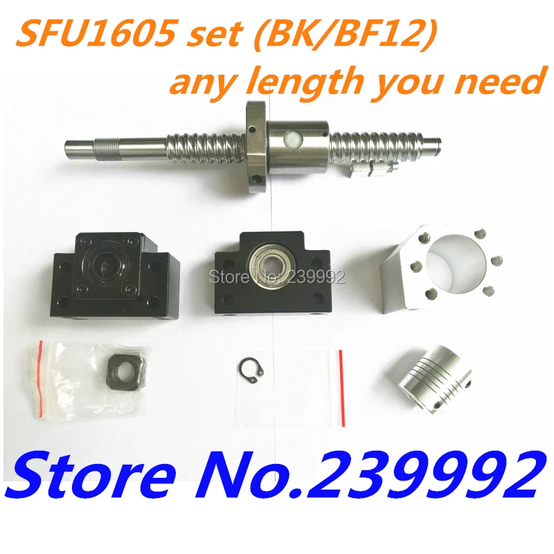 

SFU1605 1300mm set : SFU1605 1300mm BK/BF12 end machined + 1605 ball nut + nut housing+BK/BF12 end support + coupler