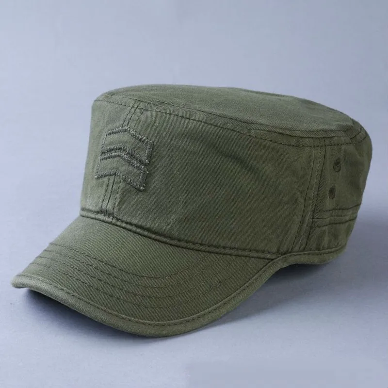 Top Quality Cotton Army Hat Man Big Head Sun Hats Male Flat Top Cap Adult Casual Peaked Caps Men Plus Size Baseball Hat 56-63cm