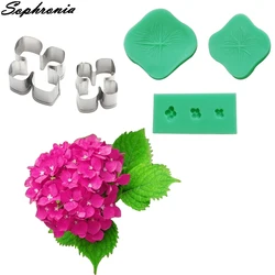 Hydrangea Petal Veiner Silicone Mold Baking Mould Cake Model Candy Pastry Porcelain ClayChocolate Gumpaste,Sugarcraft Mold CS218