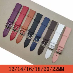 Watchband 1PCS 12mm 14mm 16mm 18mm 20mm 22mm smooth grain genuine leather (cow split) watch band watch strap men and women strap