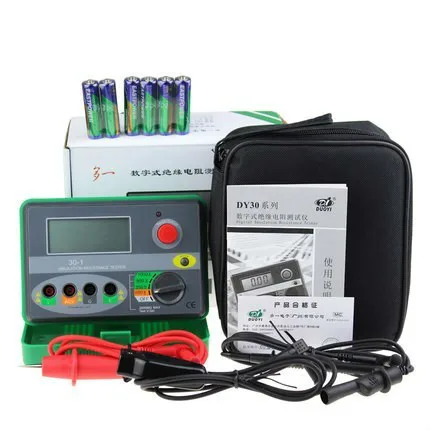 

Dy30-1 Digital Insulation Resistance Tester Auto Range Megohmmeter 1000v 2000m Ohm