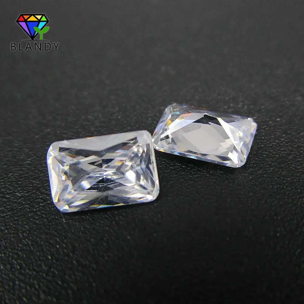 White Cubic Zirconia 5A Quality 4x6mm~13x18mm Octangle Shape Machine Cut Loose CZ Stone Synthetic Jewelry Gems