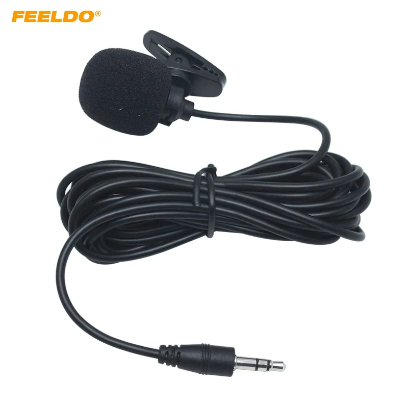 

FEELDO 10Pcs 3.5mm TRS Microphone Kit Clip-On For Car GPS Interior Handsfree Calls With Jack and 3M Cable #4253