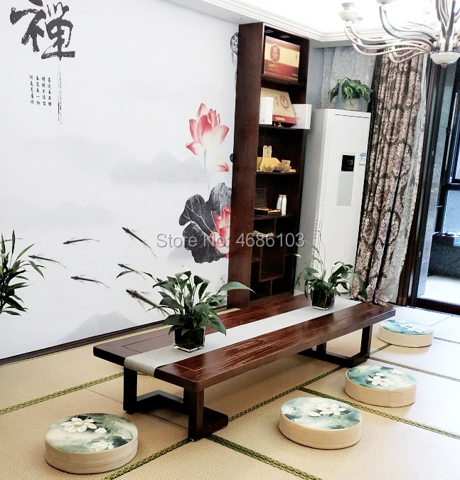 2023 Japanese Tatami Tea Table Solid Wooden Table Balcony Floating Window Zen Low Stool Basse De Salon