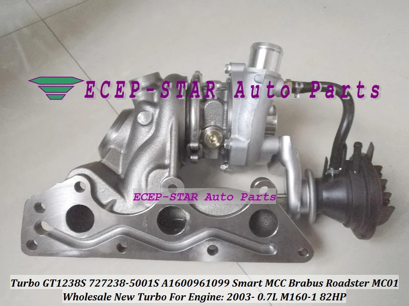 GT1238S 727238 727238-0001 727238-5001S A1600961099 Turbo Turbocharger For Smart MCC Brabus Roadster MC01 2003- 0.7L M160-1 82HP