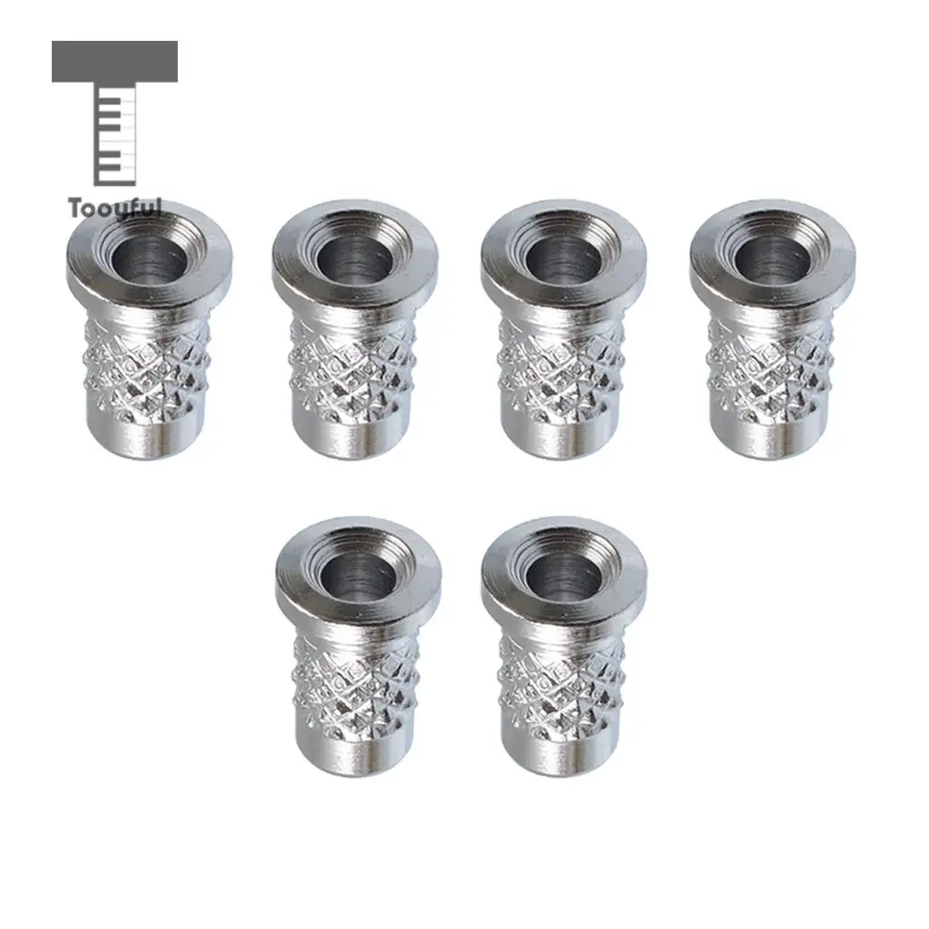 Tooyful 6 Pieces Iron Guitar Through Body String Mounting Ferrules Bushings for Electric Guitar Replacement Parts