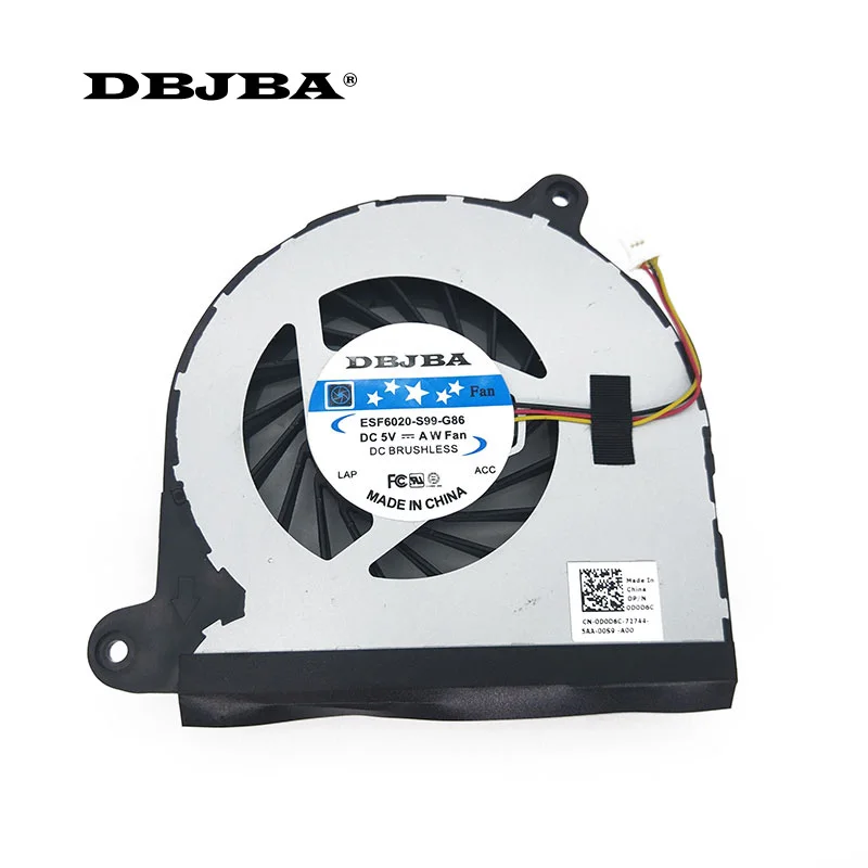 

Вентилятор-кулер для процессора ноутбука Inspiron Dell 17R 5720 3760 7720 5720 Turbo INS17TD-2728 KSB0705HA BK76 mf75120v1-c100-g99 0D0D6C Вентилятор