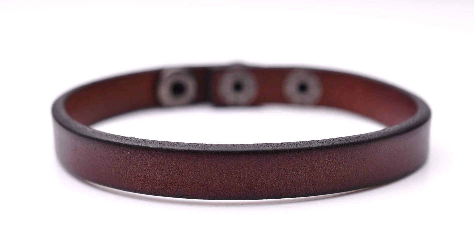 Fashion Simply Cool Genuine Leather Bracelet Cuff Wristband Snap Unisex Brown