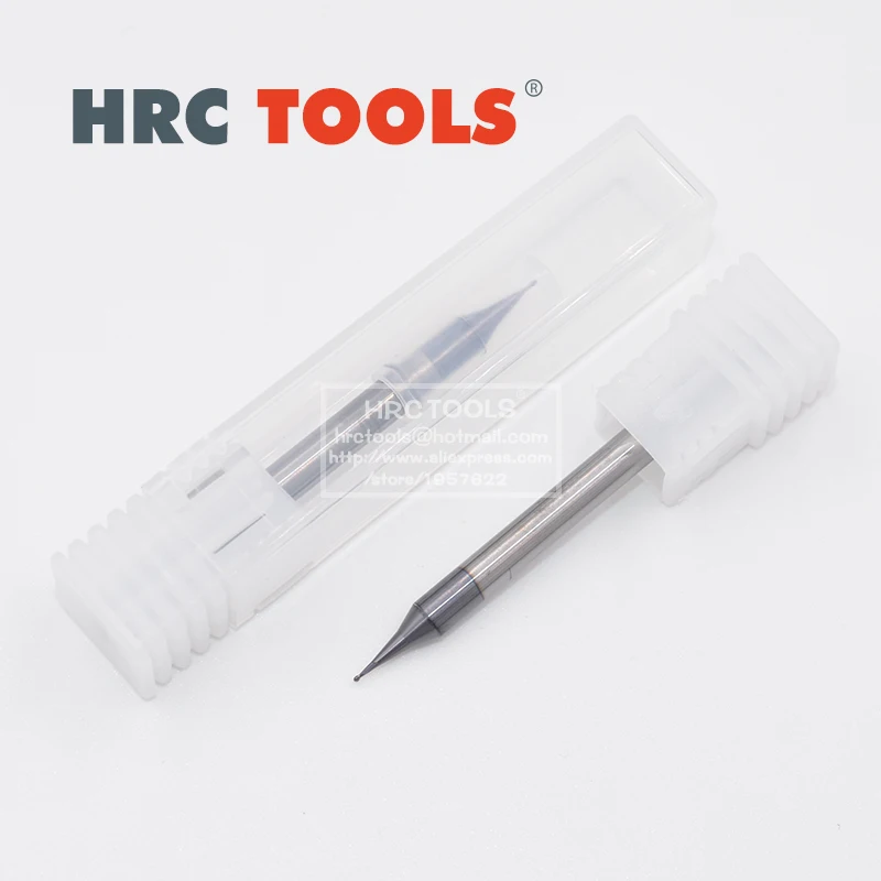 W8-R0.15mm Ball Nose Carbide End Mill Set For Steel Radius 0.15mm 2 Flute TiAIN Coated