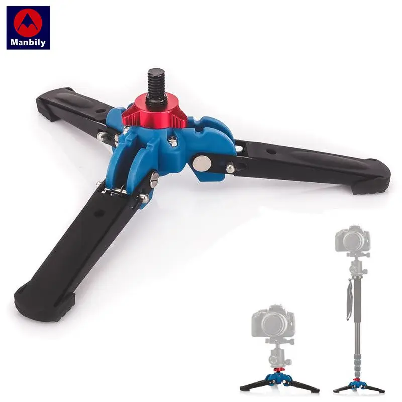 Manbily M-1 Hydraulic Universal Mini Three Feet Support Tripod Stand Base Monopod Stand for Monopod Ballhead with 3/8\