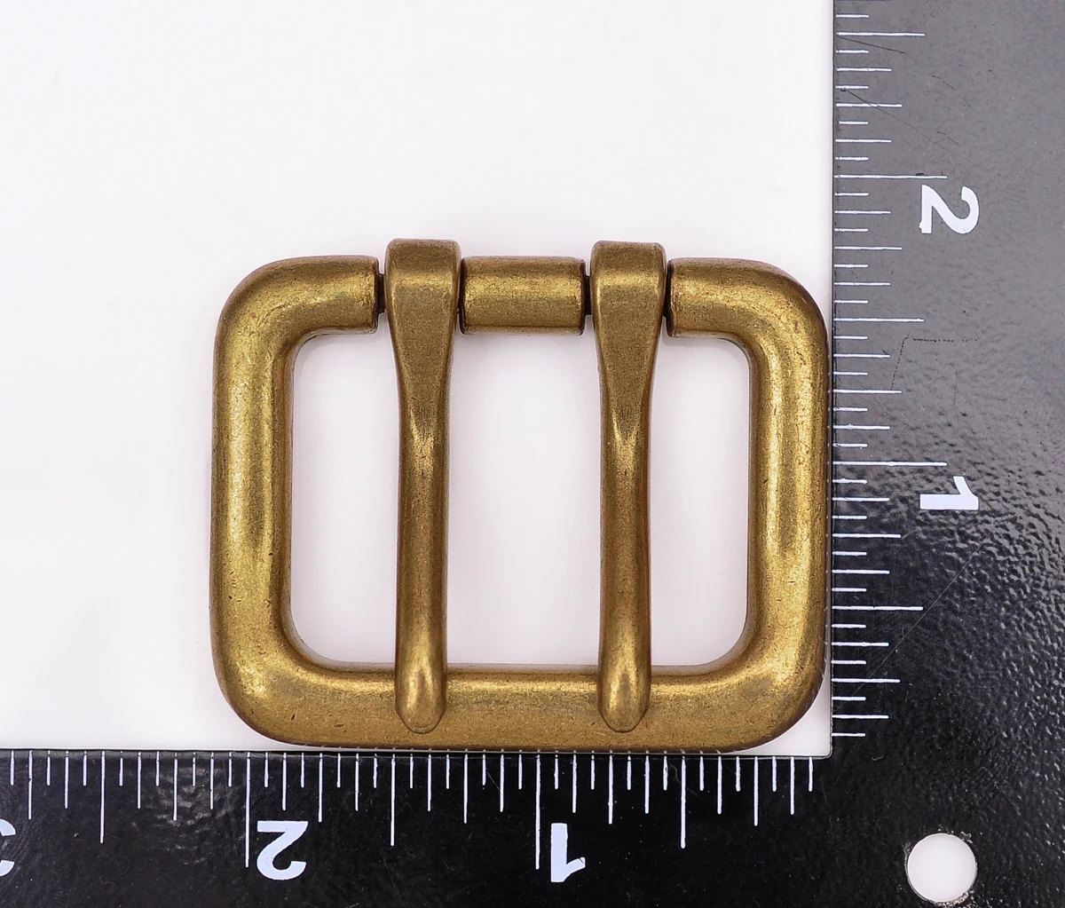 55*43MM  Men Retro Brass Double Tongue Pin Prong DIY Metal Belt Buckle Fits 40MM Straps