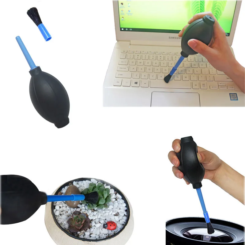 10 Stks/partij 2 In1 Camera Lens Clearing Pak Kit Set Reiniging Bursh + Schone Lucht Blower