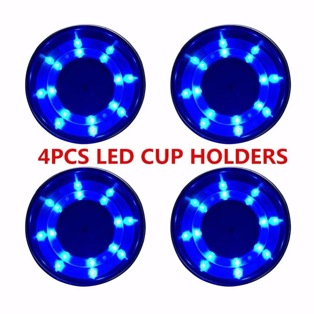 Boat Accessories 4Pcs Cup Drink Holder  LED Built-in Stainless Steel for Marine Yacht/RV