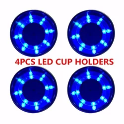 Boat Accessories 4Pcs Cup Drink Holder  LED Built-in Stainless Steel for Marine Yacht/RV