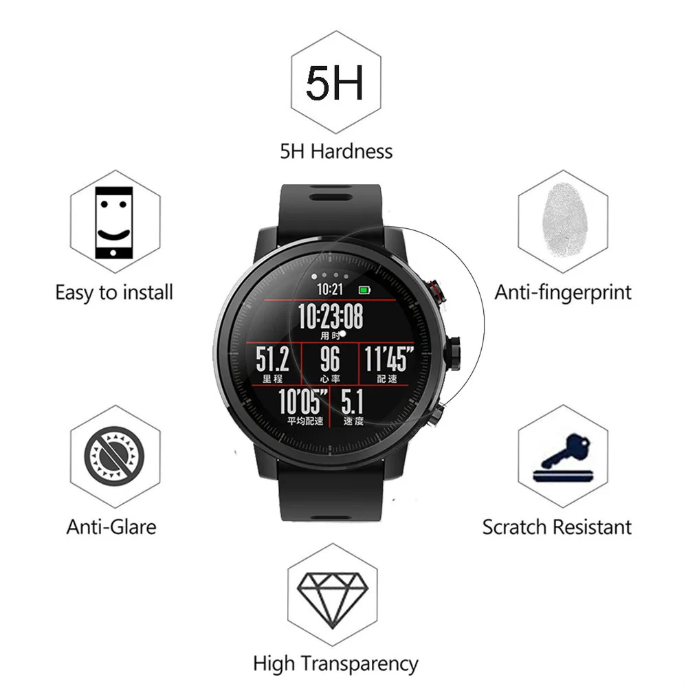 5Pack For Xiaomi Huami Amazfit Stratos Pace 2 2s Smart Watch Film Full Coverage Soft TPU Screen Protector LCD Guard Shield Cover