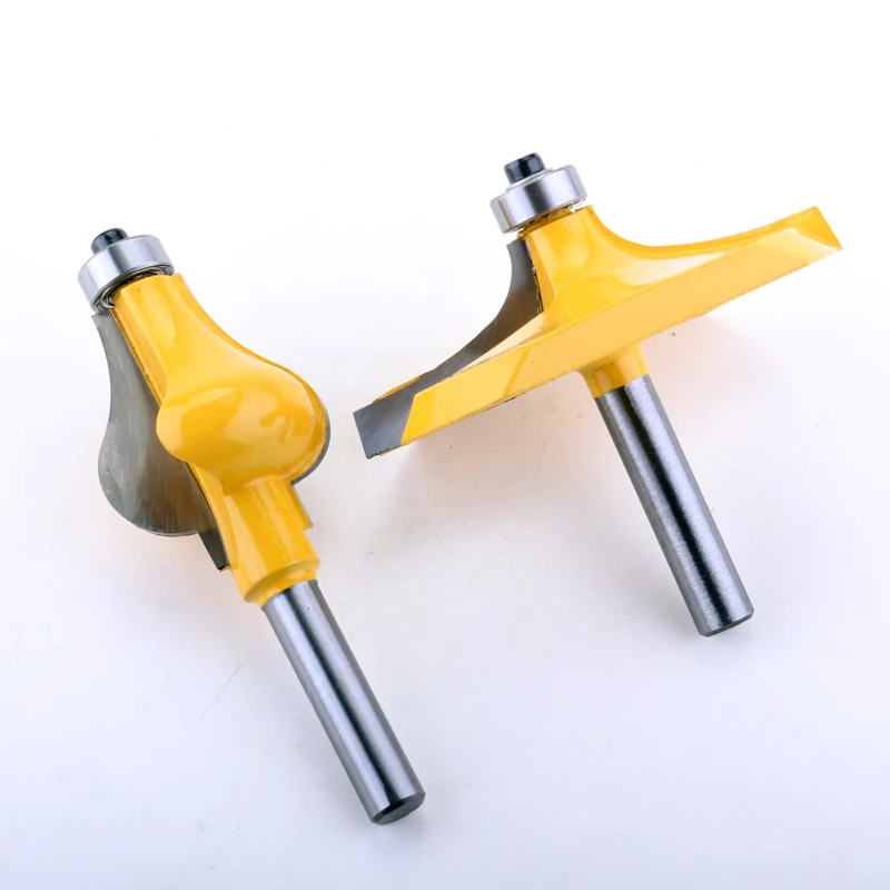 2PC 8mm Shank Handrail Router Bit Set - Standard/Flute Line knife Woodworking cutter Tenon Cutter for Woodworking Tools