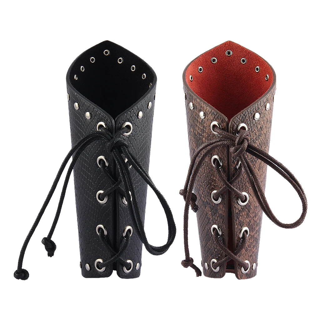 Punk Rock Gothic Leather Wrist Bracer Guards Arm Protector Wristband for Men