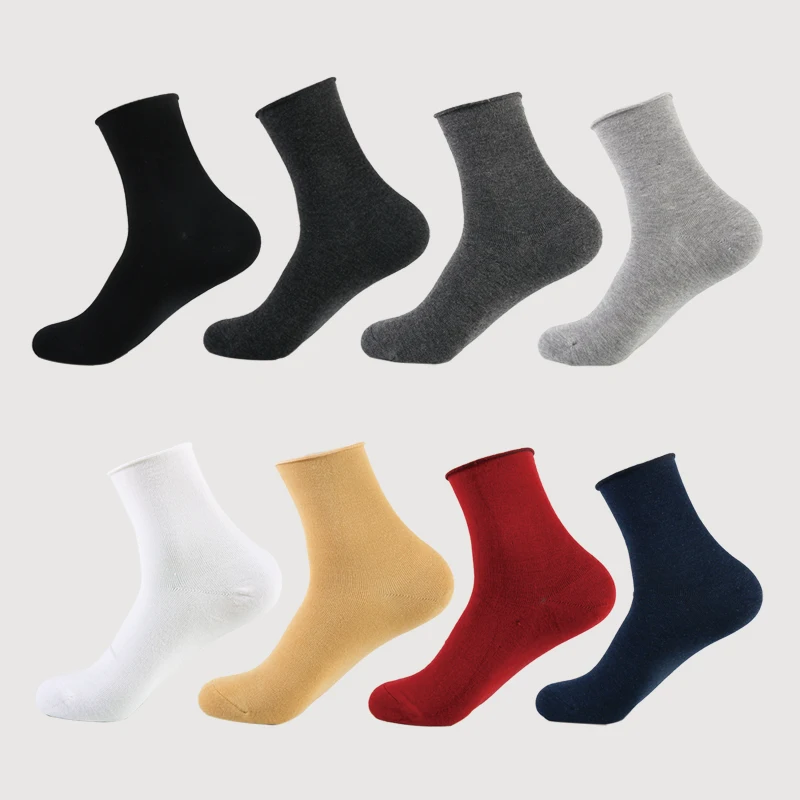 

DONG AI Thickened Ankle Men Bamboo Socks Plain Color Roll Mouth Soft Hand Linking Comfortable Excellent Ductility