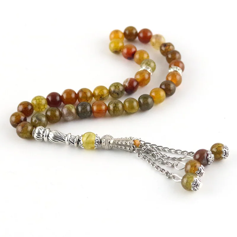 

Чайный дракон, агат, камень, 33 бусины, 8 мм, мусульманский браслет, мусульманский тасбиh, La молитвенные четки Tesbih, мусульманский синий браслет, подарок