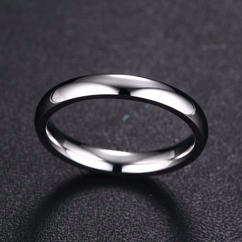 3mm  Mens Dome Wedding Ring in Stainless Steel Comfort Fit Engagement Band