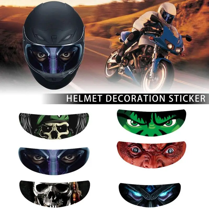 Helmet Decoration Sticker Detachable Motorcycle Racing Helmet Lens Visor Sticker Cool Applique Film Translucent Lens Decal