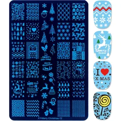 Kimcci Christmas series Nail Stamping Plates Snowman Image Stainless Steel Nail Art Manicure Templates for Nail Decorations