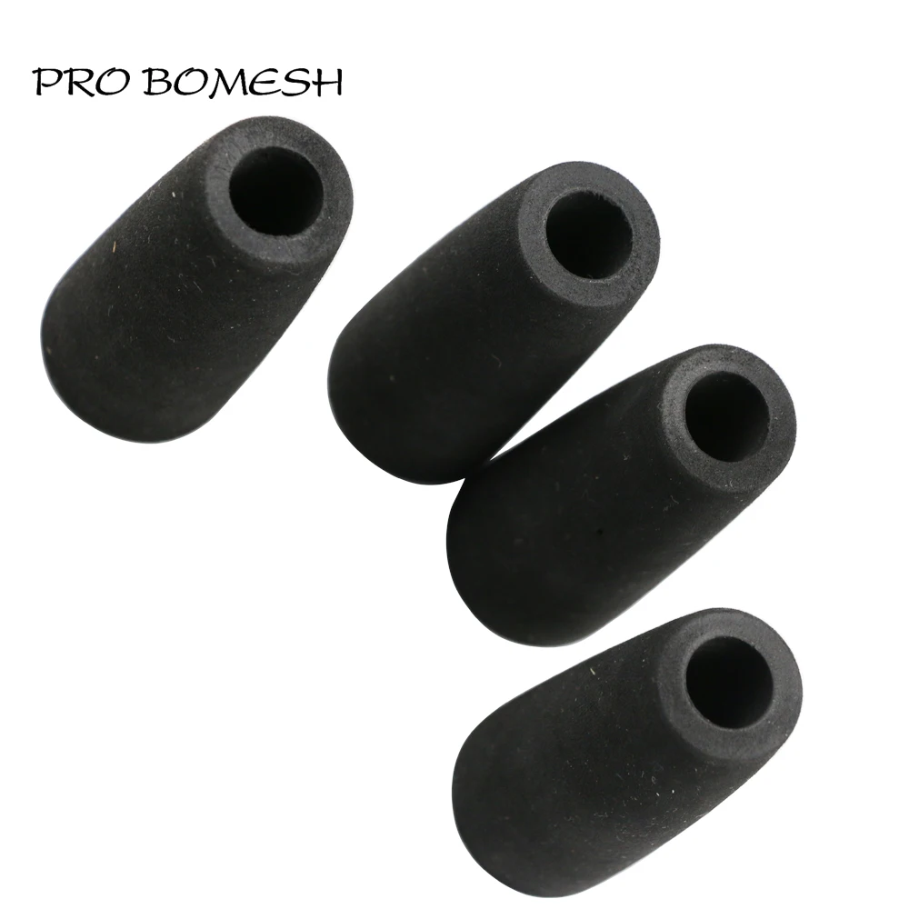 Pro Bomesh 4Pcs/Pack 6.65cm 5.6g Inner Diam 12mm EVA Rear Grip Split Grip Black Color DIY Fishing Rod Building Component Repair