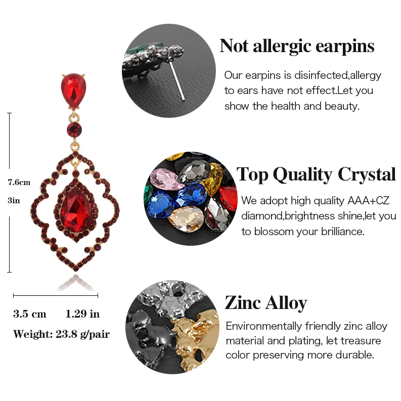 VEYO Vintage Rhinestone Drop Earrings for Women Classic Hollow out design Crystal Gift New