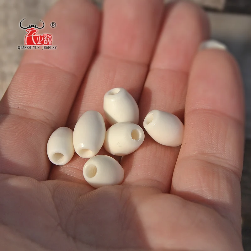 GZ-018  10PCS Handmade Carved Yak Bone Beads for Jewelry Making.Vintage Charms DIY Jewelry Accessory 12X9mm Macroporous Hole 3mm