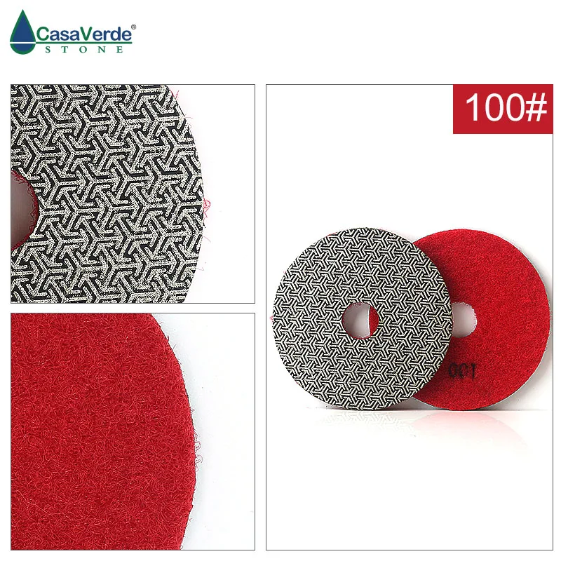 order by grit 3 inch electroplated polishing pads 80mm dry and wet for grinding stone diamond abrasive pads