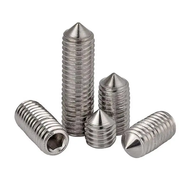 M3 Pitch 0.5mm Length 3/4/5/6/8/10/12mm Hex Allen Socket Set Screw 304 Stainless Steel Grub Screw DIN914 Fasteners