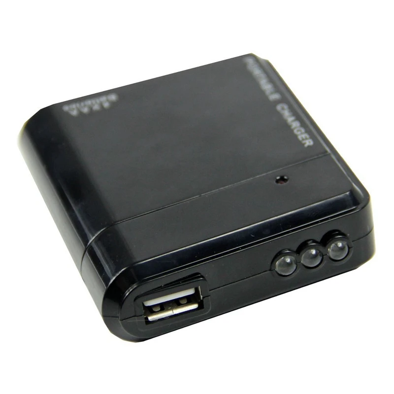 FULL-Black 4X AA Battery Portable Emergency Power Charger USB For Cell Phone