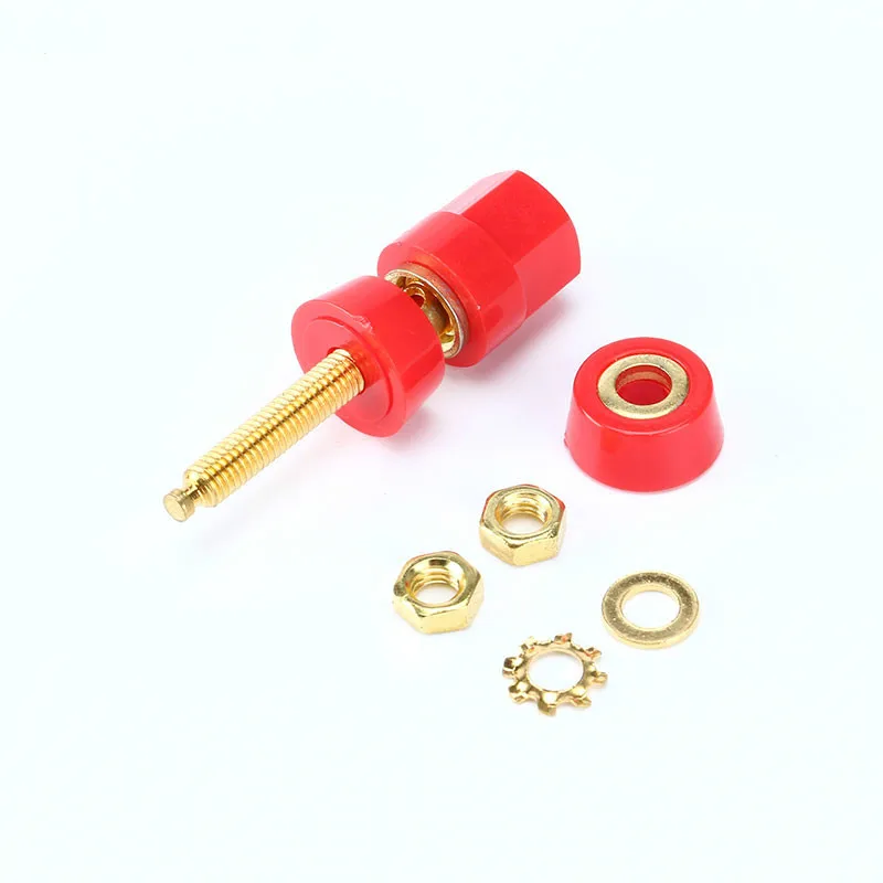 Terminal Blocks 4.7mm Amplifier Terminal Connector Binding Post Banana Plug Jack Mount Gold Red Black Speaker Plug Jack