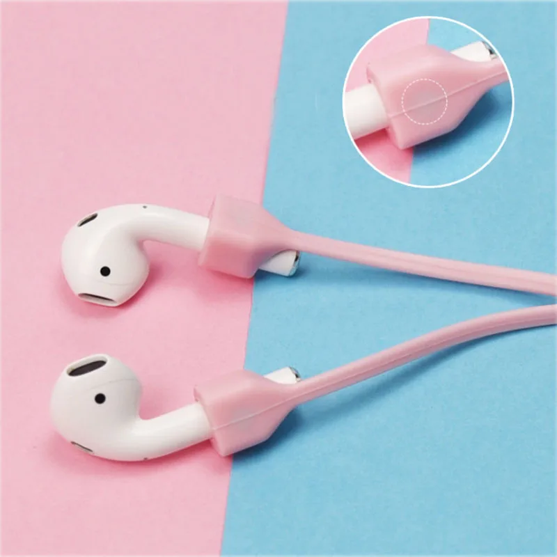 2/5 قطعة حبل سيليكون لمكافحة خسر خط سماعة حزام لسماعات airpods بلوتوث اللاسلكية