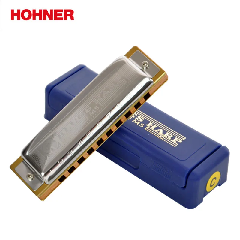 Hohner Blues Harp BH20 10 Hole Harmonica Bules Diatonic Harp, Wooden body Key of C,D,E,F,G,A