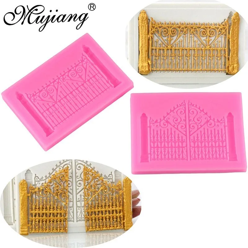 3D Door Window Silicone Mold Frame Cake Border Fondant Cake Decorating DIY Fence Cookie Baking Candy Chocolate Gumpaste Moulds