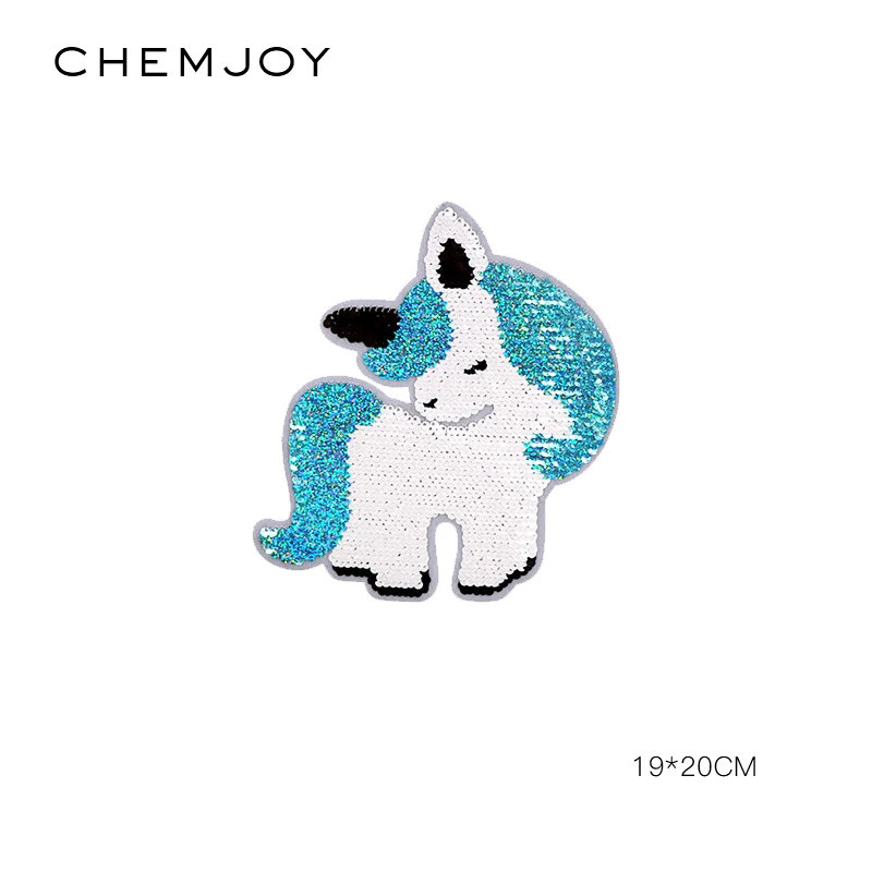 Unicorn Reversible Sequin Patches Sew on Sticker for Clothes Big Applique Clothing Stickers Unicorn Patch for Backpack Jacket