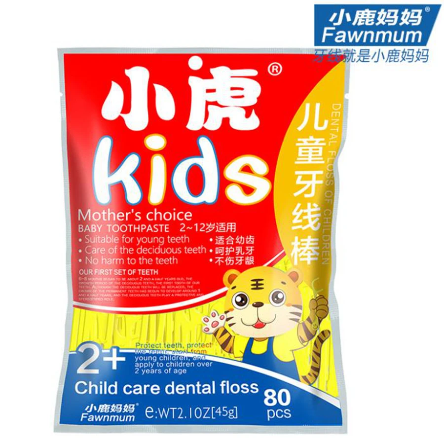 Unflavored Kids Dental Floss Picks Children Interdental Brush No Flavored Child Tooth Cleaner BPA Free Best Gift For Boys Girls