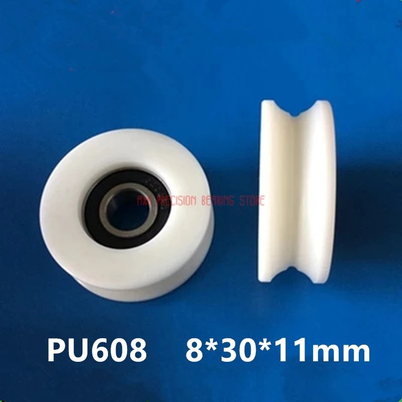 

2023 Special Offer New Arrival 10 Pcs U Nylon Plastic Embedded 608 Groove Ball Bearings 8*30*10mm Guide Pulley