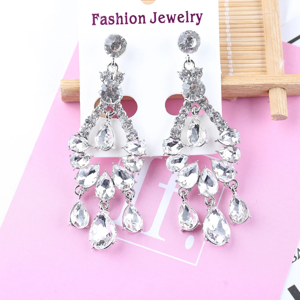 VEYO Luxury Crystal Drop Earrings for Women Elegant Hollowing out design Rhinestone Fashion Jewelry 2019 NEW Gift