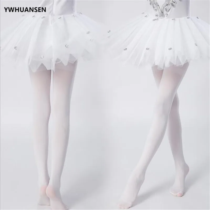 YWHUANSEN Summer Spring Candy Color Kids Pantyhose Ballet Dance Tights for Girls Stocking Children Velvet Solid White Pantyhose