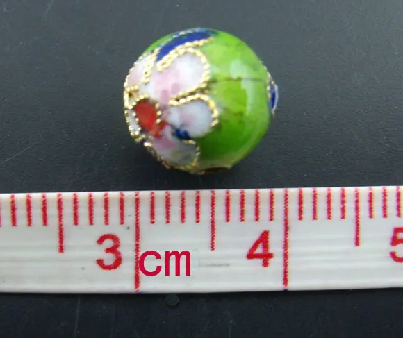 DoreenBeads 30PCs Cloisonne Ball Spacer Beads In Assorted Colors 10mm Dia. (B01242), yiwu