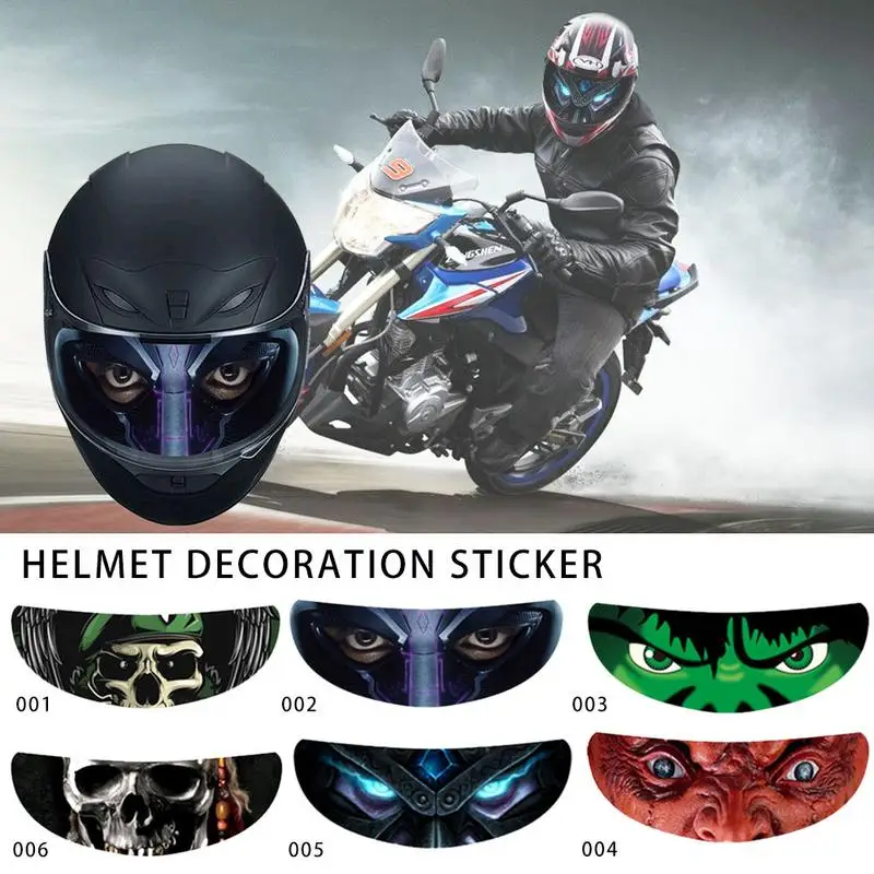 Helmet Decoration Sticker Detachable Motorcycle Racing Helmet Lens Visor Sticker Cool Applique Film Translucent Lens Decal