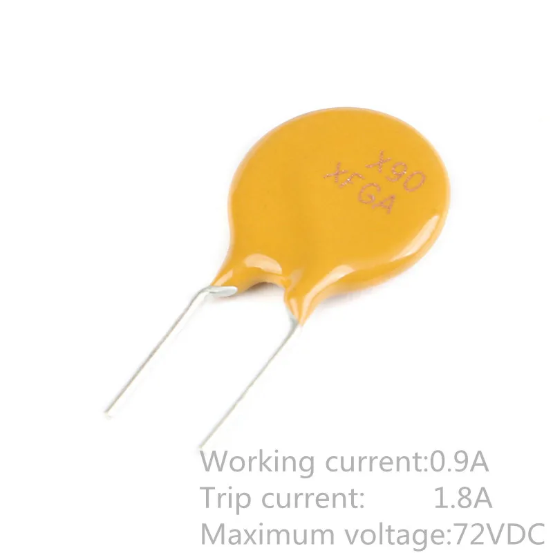 20PCS 900MA PPTC Resettable Fuse RXEF090 XF090 Pitch 5mm 72V 0.9A