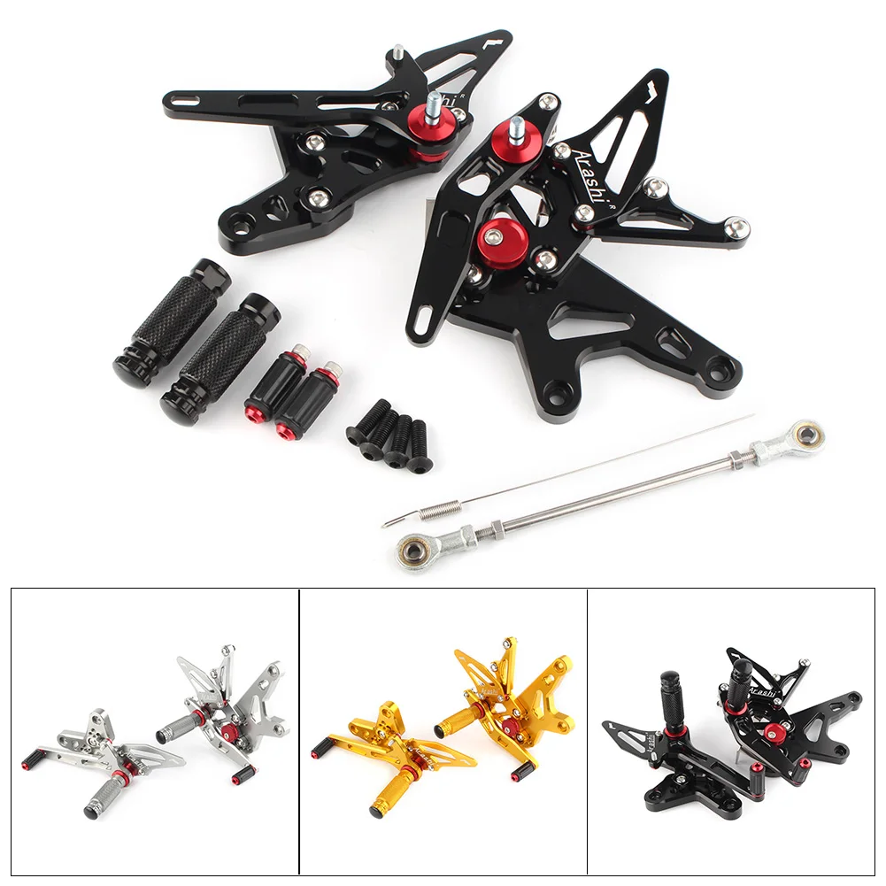 

Motorcycle Rear Set Foot Pegs Pedals For Kawasaki ZXR400 ZX-R400 2018 Black Footrest CNC Aluminium Alloy