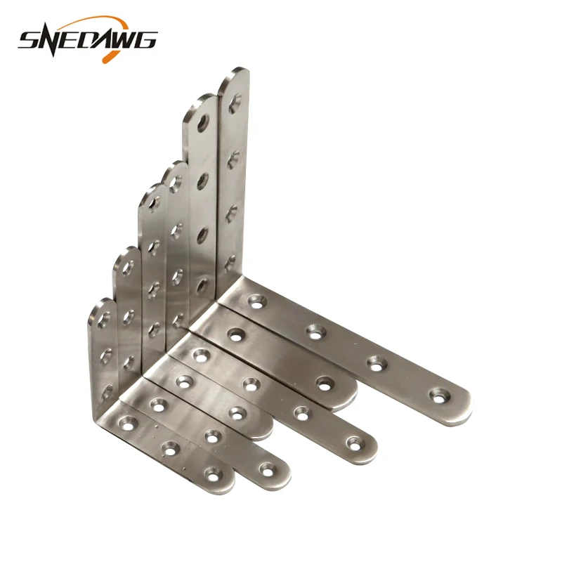 

2pcs Stainless Steel Corner Bracket 90Degree Furniture Angle Bracket 80x80/150x150mm Corner Bracket for Cabinet Table Bed Repair