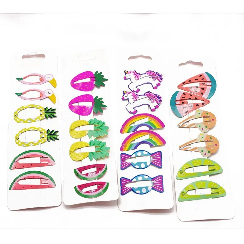 6PCS Lovely New Printed Cute Fruit BB Clips Hairpins Girls Hair Accessories Children Headwear Baby Hair Clips Headdress