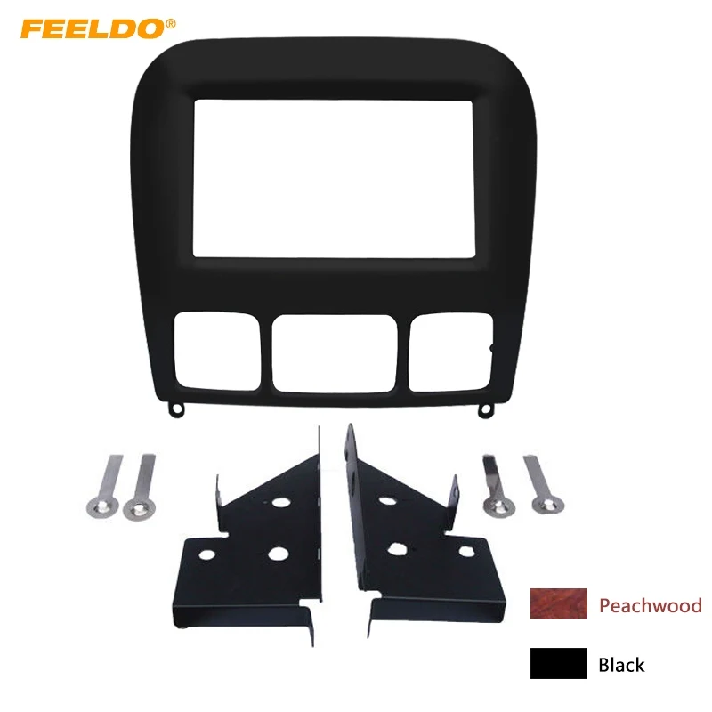 

FEELDO Car 2Din Stereo Radio Fascia Frame for BENZ S-Class W220 Dashboard Mount Trim Facia Panel Installation Kit 2-Color #5120