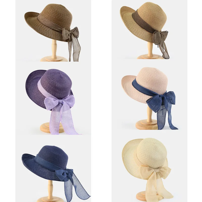 Summer Sun Hats For Women Foldable 2018 Straw Sunbonnet Wide Brim Floppy Cloche Hat Vacation Beach Style Chapeau Paille Femme