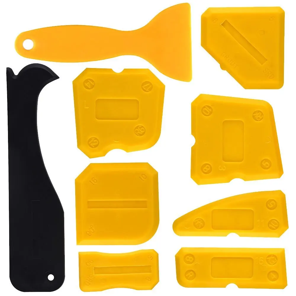 Grattoir à mastic en Silicone, Kit de 9 pièces, facile à utiliser, mastic de calfeutrage, finisseur, ensemble d\'outils de finition, spatule à sceller